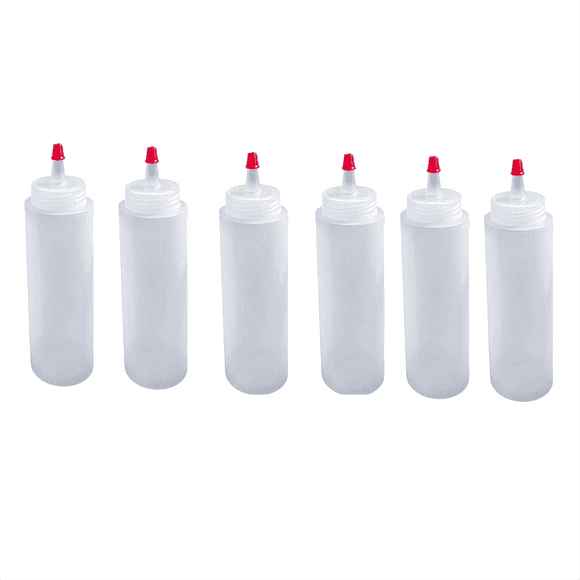 12Pcs 16 Ounce Plastic Squeeze Condiment Bottles with Red Tip Cap Squirt Bottle for Ketchup,BBQ, Sauces, Arts and Crafts