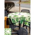 thumbnail image 5 of Outdoor Tablecloth with Umbrella Hole for Patio/Picnic/Party/Camping, Spring Botanical Waterproof Table Cloth Square Cover Washable, Watercolor Ivy Ferns Leaves Ombre Green (54"x 54"), 5 of 8