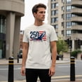 thumbnail image 3 of Smartprints American Eagle - 250 Years One Nation Men's T-Shirt Off White, Cotton, S, 3 of 4