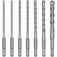 thumbnail image 1 of 7 PCS Concrete Drill Bits, SDS-Plus Electric Hammer Drill Bit for Rotary Hammer, for Concrete, Brick, Stone, Natural, Metal, 1 of 4