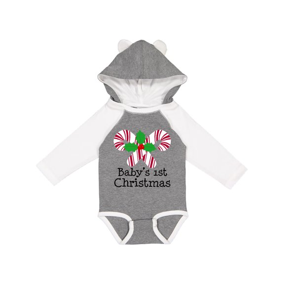 Inktastic Baby's 1st Christmas Candy Canes Boys or Girls Long Sleeve Baby Bodysuit