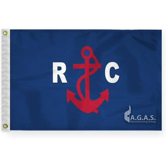 AGAS Race Committee Yacht Flag - 12 x 18 Inch - Printed 200D Nylon - Stitched Edges - Brass Grommets Canvas Heading - Race Committee Boat Flag.