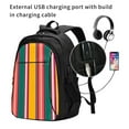 thumbnail image 2 of Wukai Vertical Stripes Travel Laptop Backpack: Business Water-Resistant Bag with USB Charging Port, Ideal College Backpack for Men & Women, 2 of 6