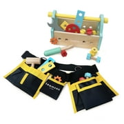 Teamson Kids - Little Helper Wooden Tool Box Accessories Toys - Multi-color