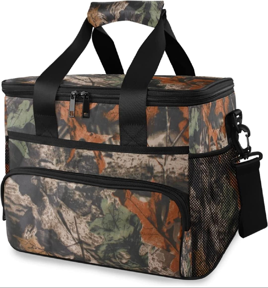 Leakproof Reusable Insulated Cooler Lunch Bag Tree Leaves Camouflage ...