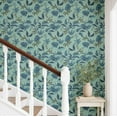 thumbnail image 2 of S4Sassy Botanical Leaf Wallpaper - Turquoise Wall Covering, 25" x 360" Self-Adhesive Textured Vinyl Wall Paper, Decorative Walls Wrap, Easy DIY Walls Covering For Bedroom, Living Room, Living Space, 2 of 9