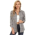 thumbnail image 2 of Womens Tops 3/4 Sleeve Button Down Shirts Cotton V Neck Swiss Dot Blouse Casual Work Shirt(Heibaige 2XL), 2 of 6