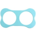 thumbnail image 3 of Gibson Home Bow Wow Meow 3 Piece Elevated Pet Bowl Dinner Set in Teal, 3 of 5