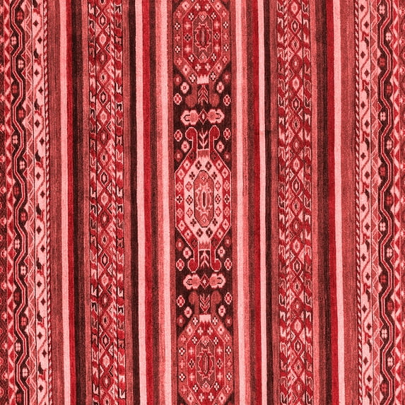 Ahgly Company Machine Washable Indoor Square Oriental Red Modern Area Rugs, 4' Square