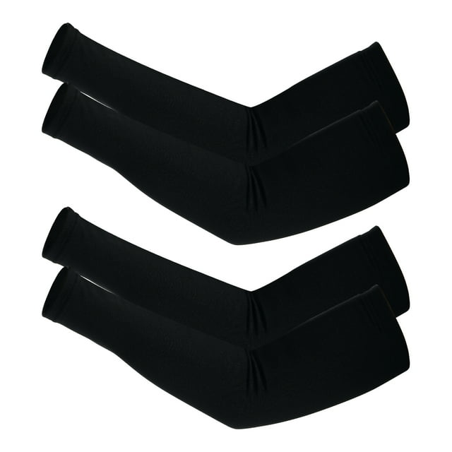Mangas de compresión para brazos Uxcell, cubiertas térmicas de invierno, negras 4 piezas