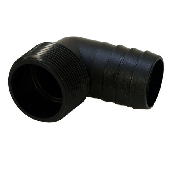 Cobalt Boat 90 Degree Elbow Connector 511126 | 1 1/2 Inch Black Plastic