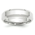 thumbnail image 1 of Solid 10k White Gold 6mm Bevel Edge Comfort Fit Wedding Band Ring Size 5, 1 of 5