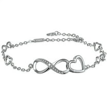 Devuggo Adjustable Anklet Bracelet 925 Sterling Silver Infinity Endless Love Heart Women Jewelry Gifts