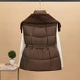 thumbnail image 5 of CYRBOKO Women's Winter Puffer Vests, Lightweight Full Zip Thermal Sleeveless Quilted Jacket Coffee Size 2XL, 5 of 5