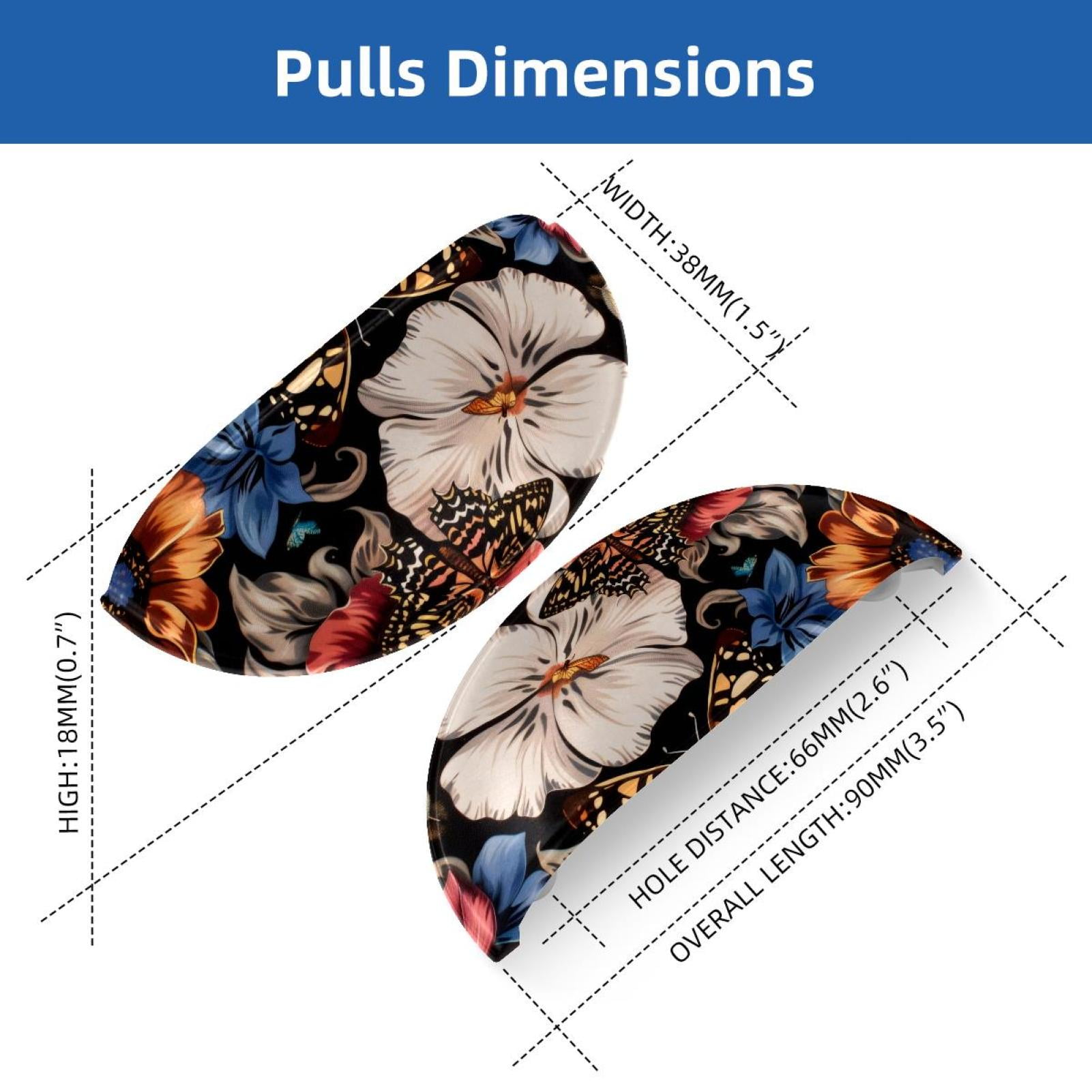 PhooArto 6 Pcs Cup Drawer Pulls, Leopard Butterfly Flowers Shell Shape Handles Cabinet Knobs for Dresser Cupboard Closet Wardrobe with Screws