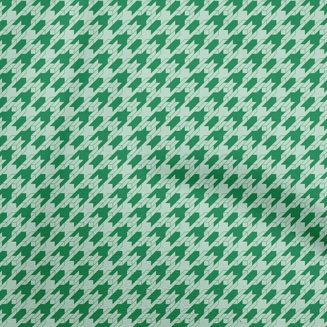 oneOone Silk Tabby Green Fabric Houndstooth Sewing Craft Projects Fabric Prints By Yard 42 Inch Wide