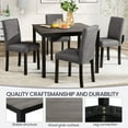 thumbnail image 3 of Aukfa 5-Piece Dining Table Set for 4, Modern Table and 4 Upholstered Chairs with Padded Seats and Backrests for Home, Apartment, Gray, 3 of 8