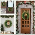 thumbnail image 6 of laqbezok 3Pcs 24Inch Christmas Norfolk Pine Wreath, Artificial Real Touch Norfolk Wreath, Winter Farmhouse Greenery Decoration with Ribbon Bow, for Front Door Xmas Indoor Outdoor Home Decoration, 6 of 12