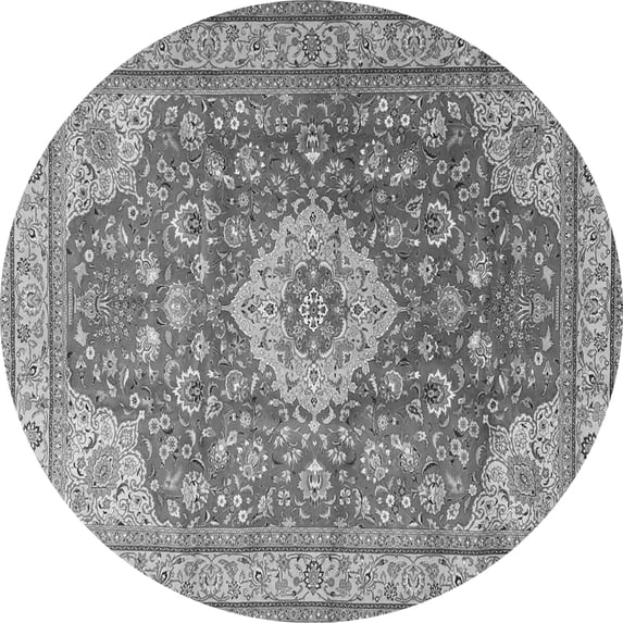 Ahgly Company Indoor Round Persian Gray Traditional Area Rugs, 8' Round