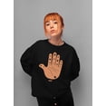 thumbnail image 2 of Astro Palmistry - Zodiac Hand Emoji Art Design Women's Sweatshirt, 2 of 4