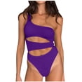 thumbnail image 1 of Conjunto de traje de baño de bikini ahuecado todo en uno cómodo sin espalda de color sólido para mujer con estilo OAVQHLG3B Store  lin121212, 1 of 4