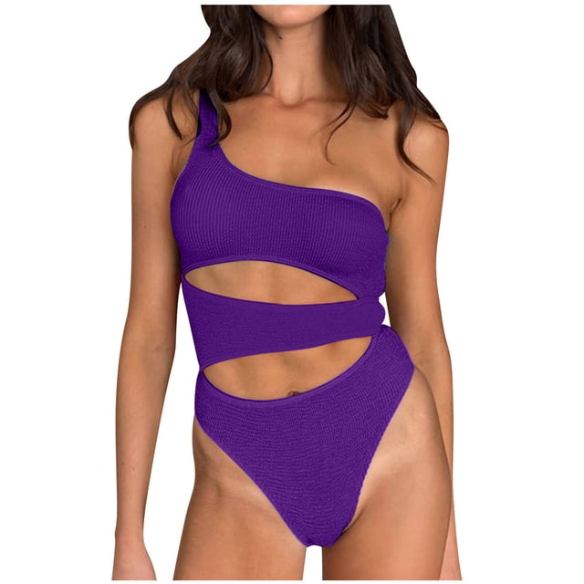 Conjunto de traje de baño de bikini ahuecado todo en uno cómodo sin espalda de color sólido para mujer con estilo OAVQHLG3B Store lin121212