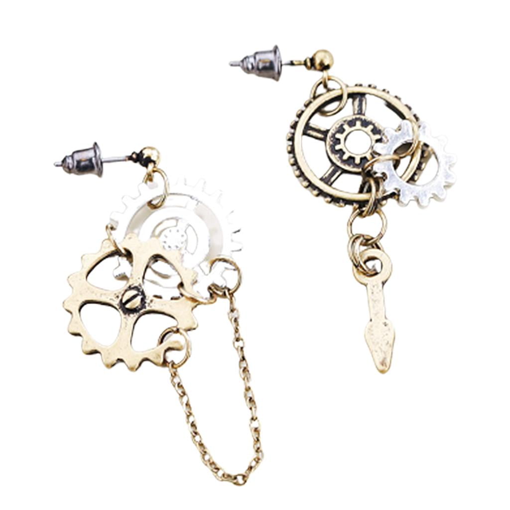 Steampunk gear earrings clearance