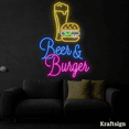 thumbnail image 4 of Craftnamesign Beer Burger Neon Sign, Burger Shop LED Sign, Beer Club Decor, 4 of 4