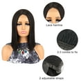 thumbnail image 5 of Unique Bargains Lace Front Wigs for Women 14" Black Medium Long Straight Hair with Wig Cap Synthetic Fibre, 5 of 6