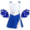 thumbnail image 3 of YONGHS Kids Girls Cheerleading Halloween Outfits Sequins Dance Dress+Shorts+Pom Poms, 3 of 6
