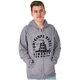 thumbnail image 4 of Original Rebel Liberty Death Gadsden Unisex Fleece Graphic Zip Up Hoodie Brisco Brands 4X, 4 of 6