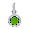 thumbnail image 2 of 925 Sterling Silver Womens Green White Cubic Zirconia Charm Pendant Necklace 19.1x10mm Wide Pendant for Women, 2 of 2