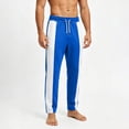 thumbnail image 6 of HOMADLES Mens Elastic Waist Casual Pants Loose Fit Color Blocking Sports Pants Side Pocket Outdoor Athletic Pants Blue Size S, 6 of 9