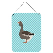 Carolines Treasures BB8071DS1216 Toulouse Goose Blue Check Wall or Door Hanging Prints