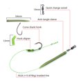 thumbnail image 3 of 6pcs Carp Fishing Curve Shank Barbed Hook Ready Tied Rigs With 35LB Braided Line For Quick Change Hooklink Accessory Tackle Hook 2 - 6pcs, 3 of 6