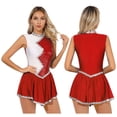 thumbnail image 3 of Vestido de patinaje artístico para mujer, leotardo de gimnasia, falda de tutú de ballet, traje de baile con lentejuelas brillantes, uniforme de animadora, atuendo de baile, 3 of 5