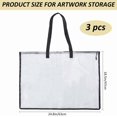 thumbnail image 2 of White 3Pcs Transparent Document Tote Reusable Art Portfolio Files Paper Organizer PVC Carry Pockets Teachers Art Students Storage Bag for Drawing Board Paints Pencils 18.5x24.8in, 2 of 6