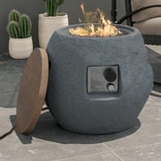 COSIEST Outdoor 23-inch Jar Shaped Fire Table 40000 BTU Propane Fire Pit(Dark Gray)