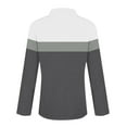 thumbnail image 6 of miqiqism Women's Long Sleeves V Neck Polo Shirts Half Zip Tshirts Colorblock Polos Tees Lapel Collar Blouses Loose Tunic Tops Teen Girls Pullover Clothing,01_Gray,Large, 6 of 6