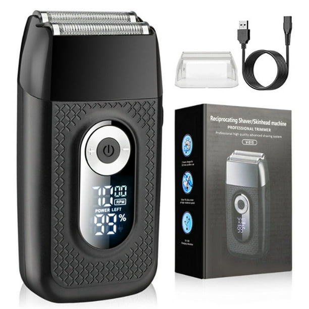 Seitruly Recortadora de barba portátil para un aseo cómodo, Mini Afeitadora eléctrica, máquina de afeitar facial Juegos de afeitado negro