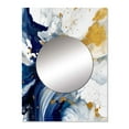 thumbnail image 2 of Designart "Strokes in Dark Blue and Gold XXIII" Fractals Mirror Wall Decor - Modern Blue Abstract Dining Room Wall Mirror Art - 32" x 24" Inch, 2 of 5