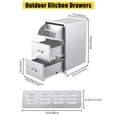 thumbnail image 6 of Accreate Outdoor Kitchen Drawers, Flush Mount Triple Access BBQ Drawers with Stainless Steel Handle, BBQ Island Drawers for Outdoor Kitchens or BBQ Island Patio Grill Station, 6 of 8