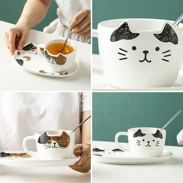 Ensembles de vaisselle pour enfants, assiettes et bols de dessins animés  d'animaux mignons, ensemble de porcelaine créative pour la maison, passe au