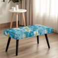 thumbnail image 4 of XYZCANDO Stain Resistant Bench Covers, Plumeria Water Pattern Polyester Spandex Light Dining Bench Covers for Bedroom Living Room, 4 of 9