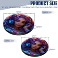 thumbnail image 2 of Electric Stove Burner Covers, Set of 4, Round Burner Cover,8 and 10 Inch,Colorful Cartoon Girl with Curly Hair Wearing Headphones, 2 of 4