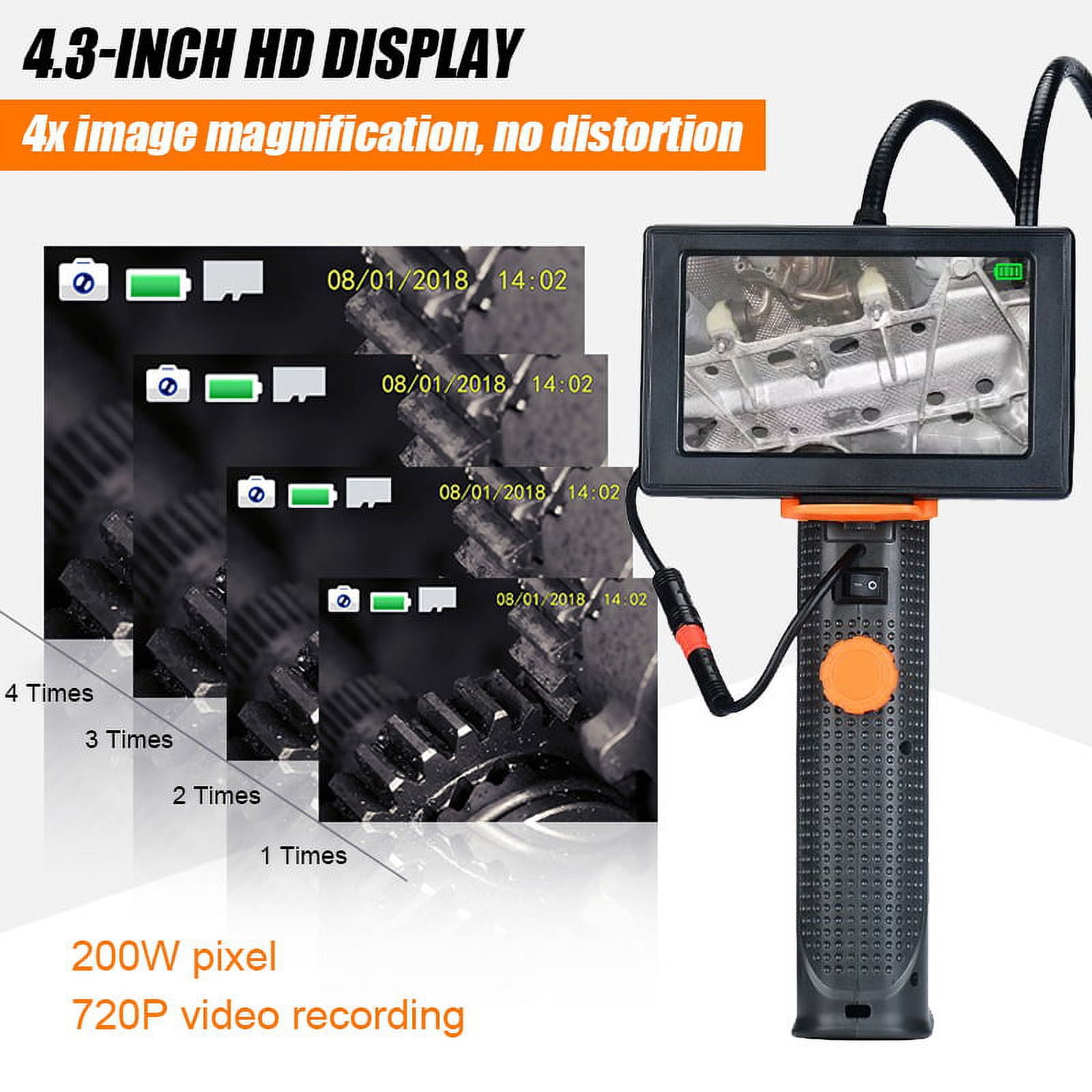 LNKOO Borescope Inspection Camera, Upgraded 1080P HD Detachable & Waterproof Endoscope Camera Snake Camera with 4.3" LCD Screen, 6 Bright LED Lights 16.5FT Cable, for Car/Sewer/Drain/Home