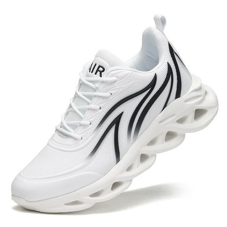 

Men s Air Cushion Sneakers Mesh Breathable Walking Sport Running Athletic Shoes Black Red Sneaker
