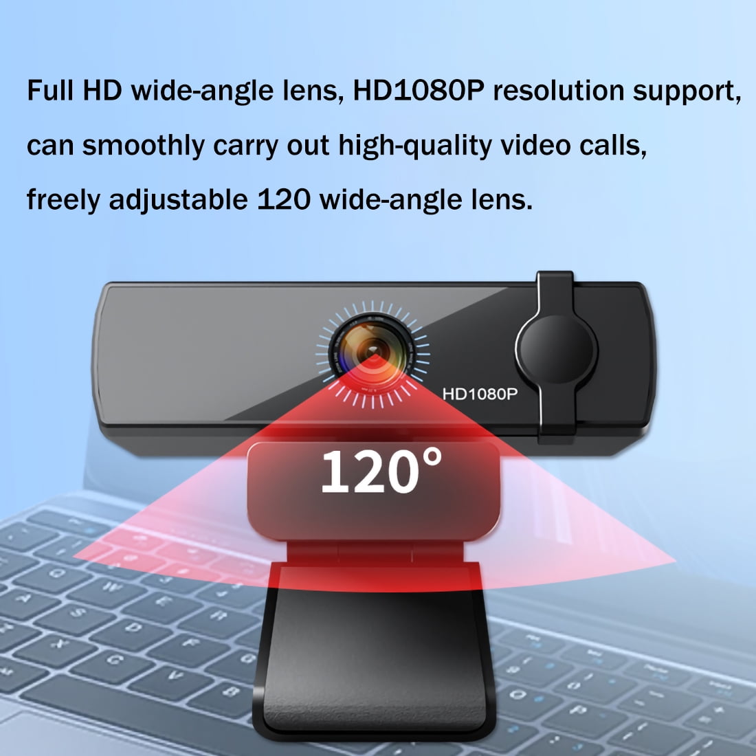 Facial Recognition Webcam for Windows 11/10, 1080P USB Computer Web Camera with Microphone, 120° Wide Angle View Webcam with Privacy Cover for PC/Laptop/Desktop Computer/Streaming