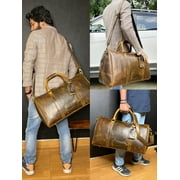 Leather Duffle Bag for Men Travel Gym Sports Carry on Luggage Duffel Bag Overnight Weekender Gift by Rustic Town