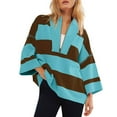 thumbnail image 2 of Ecqkame Half Zip Sweatshirt for Women Oversized Striped Color Block Shirts Casual V Neck Long Sleeve Pullover Fall Tops Mint Green XL, 2 of 6
